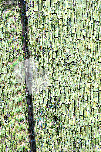 Image of old green colored wooden plank surface