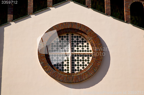 Image of rose window  lombardy     in  the castellanza  old   church   cl