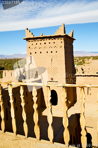 Image of brown old  construction in  africa terrace