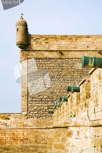 Image of  brick in old construction  africa morocco  cannon
