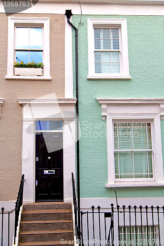 Image of notting     in london   and antique blue  wall  