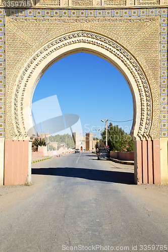 Image of morocco arch in africa old construction street 