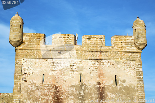 Image of  brick in old construction  africa    the tower near sky