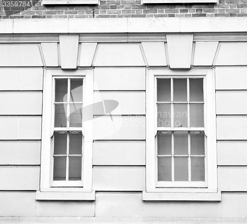 Image of old windon in england london brick and glass the wall 