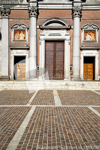 Image of  italy  lombardy     in  the somma lombardo   closed brick tower