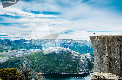 Image of Nature photographer Preikestolen or Prekestolen