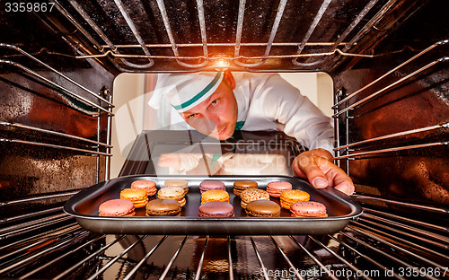 Image of Chef cooking in the oven.