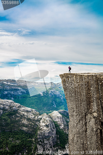 Image of Nature photographer Preikestolen or Prekestolen