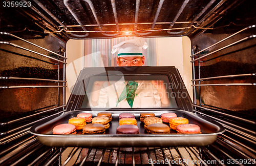 Image of Chef cooking in the oven.