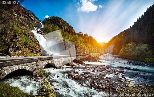 Image of Latefossen waterfall Norway