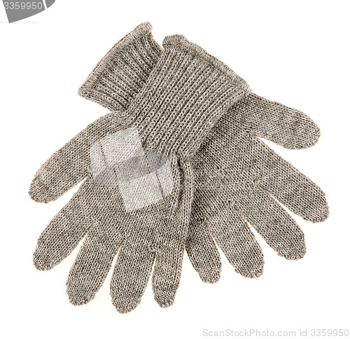 Image of knitted woolen baby gloves