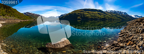 Image of Panorama Beautiful Nature Norway.