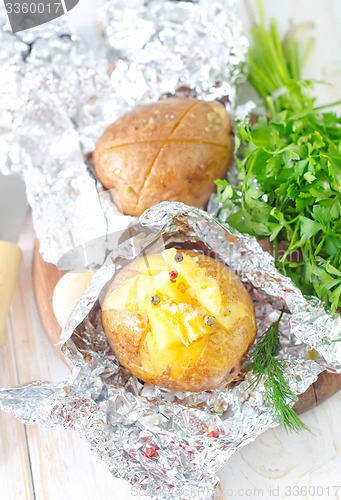 Image of baked potato in foil