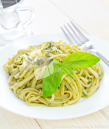 Image of pasta with basil