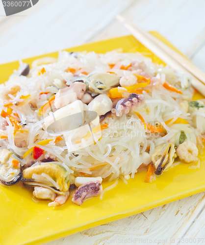 Image of rice noodle with sefood