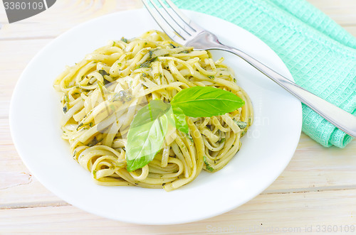 Image of pasta with basil