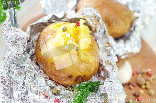 Image of baked potato in foil
