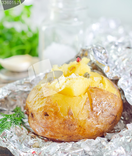 Image of baked potato in foil