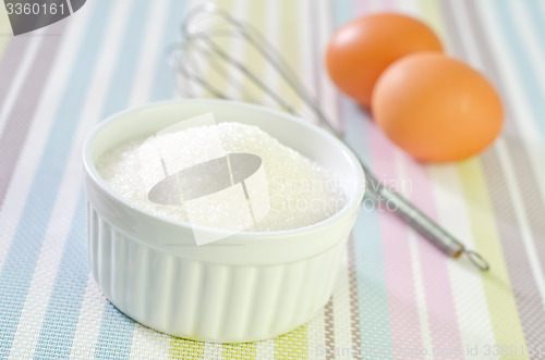 Image of cottage, sugar and eggs
