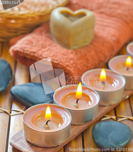 Image of soap,salt and candles