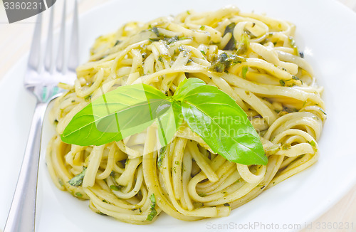 Image of pasta with pesto