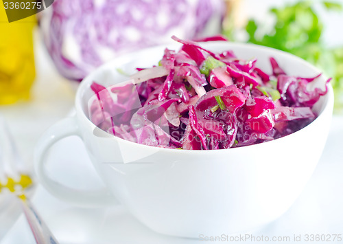 Image of salad with blue cabbage