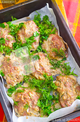 Image of Baked meat balls with the greens