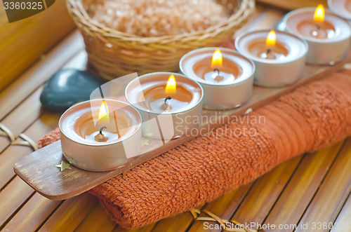 Image of soap,salt and candles