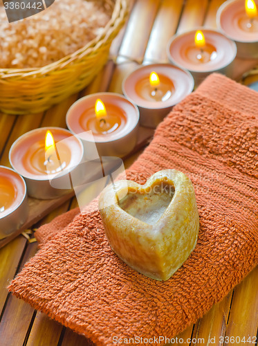 Image of soap,salt and candles