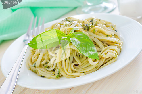 Image of pasta with pesto