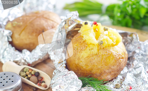 Image of baked potato in foil