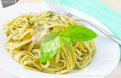 Image of pasta with basil