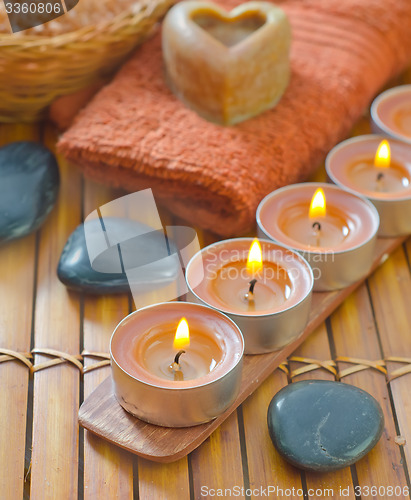 Image of soap,salt and candles