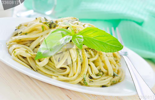 Image of pasta with pesto
