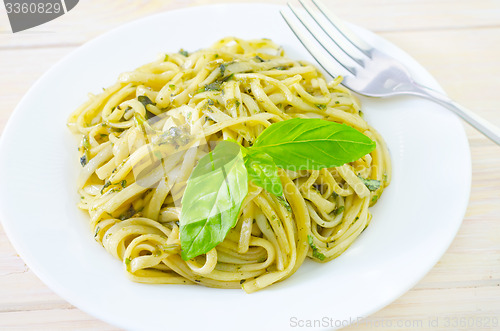 Image of pasta with basil