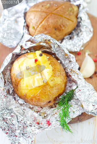 Image of baked potato in foil