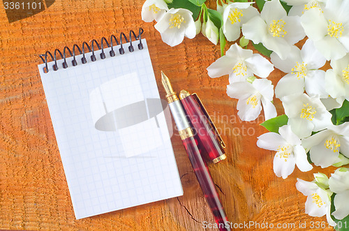 Image of note and flowers