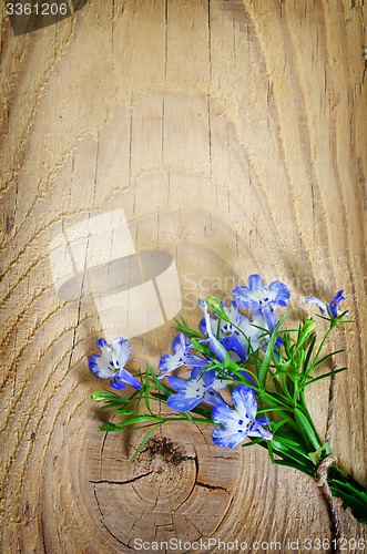 Image of flowers on wooden background