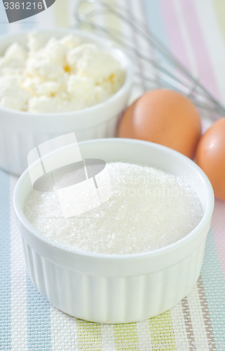 Image of cottage, sugar and eggs