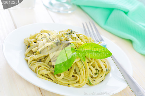 Image of pasta with basil