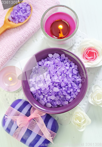 Image of sea salt, soap and candle