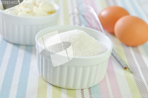 Image of cottage, sugar and eggs