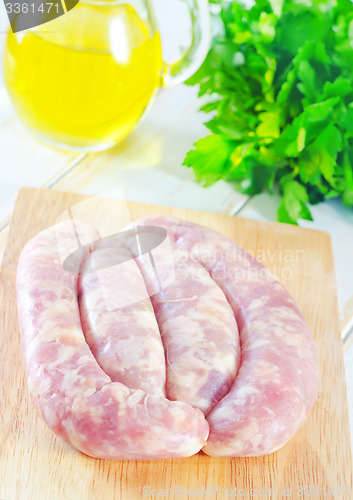 Image of raw sausages