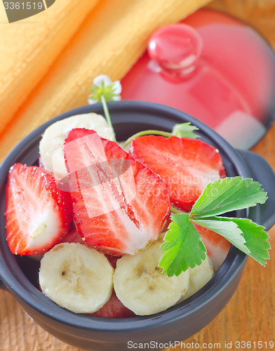 Image of salad from strawberry and banana