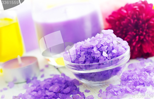 Image of Violet sea salt for spa and candle