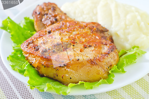 Image of steak with mashed potato