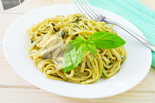 Image of pasta with basil