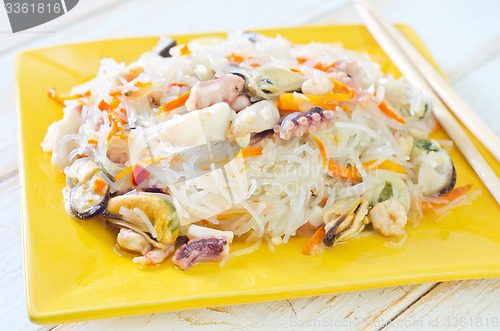 Image of rice noodle with sefood