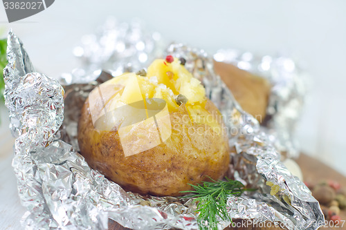 Image of baked potato in foil