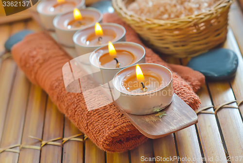 Image of soap,salt and candles